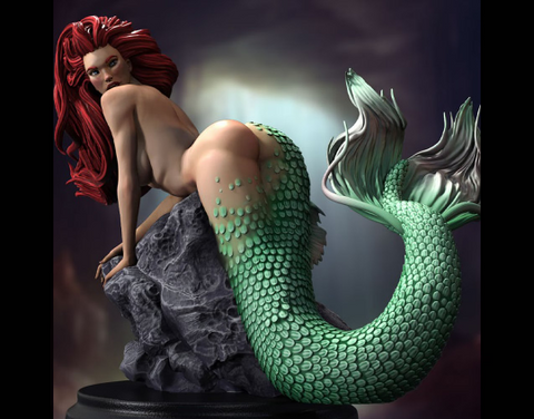 Little Creepy Mermaid Ariel Pinup 3D Print - STL file