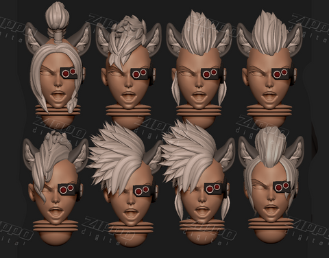 Space Nuns Punk Heads 3D Print - STL file