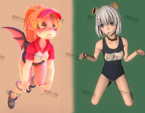 Shyenne The Succubus and Origami Tobiichi 02 3D Prints STL File