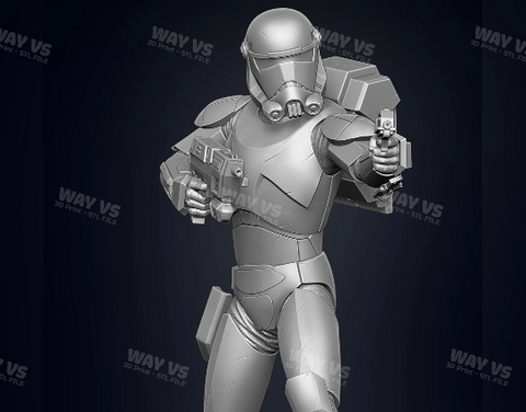 Bad Batch Hunter Figurine Pose 2 3D Prints STL File
