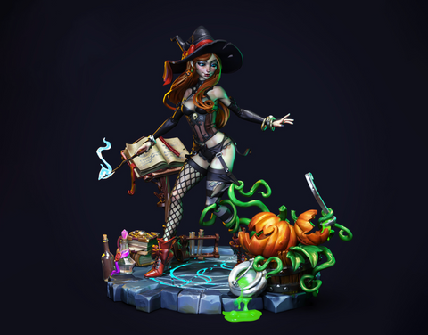 Hazel The Witch Pin Up 3D Print - STL file