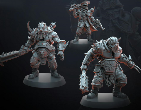 Blood Legion Officer and His Bodyguards 3D Print - STL file