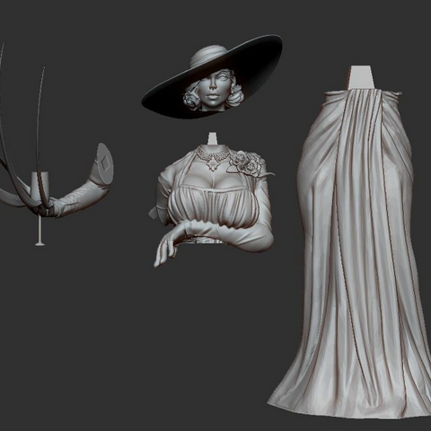 Lady Dimitrescu Resident Evil Village 3D Print - STL file