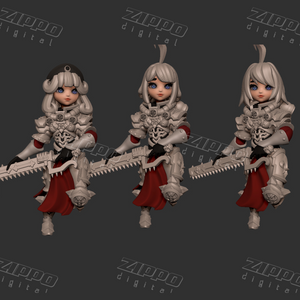 Chibi Space Nuns Figurine 3D Print - STL file