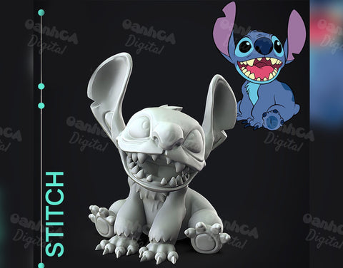Stitch Smiling 3D Prints STL File