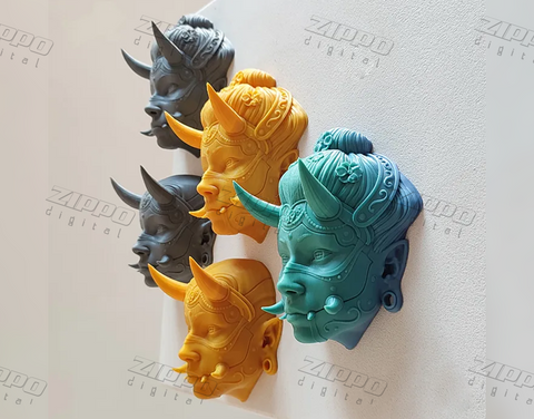 Hannya Chunari Wall Mask 3D Print - STL file