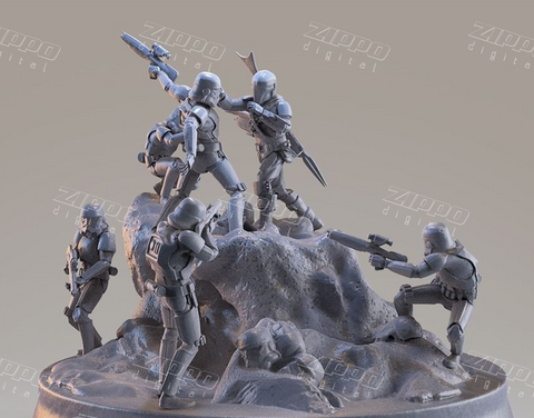 Mandalorian Battle 3D Print - STL file