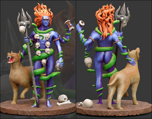 Bhairava,Guardian of Eight Directions of the Universe, With His Dog Shvan