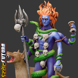 Bhairava,Guardian of Eight Directions of the Universe, With His Dog Shvan