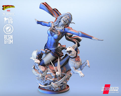 Supergirl e Krypto - B3DSERK 3D Print - STL file - 3D Print STL File for Resin Printer