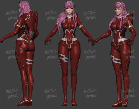 Zero Two From Darling In the FranXx 3D Prints STL File
