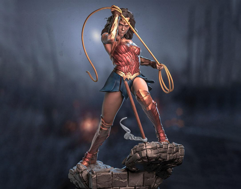 Wonder Woman Battle 3D Print - STL file