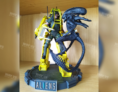 Alien vs Power Loader Fight With Led Lights 3D Prints STL File