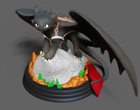 Toothless Fanart 3D Print - STL file