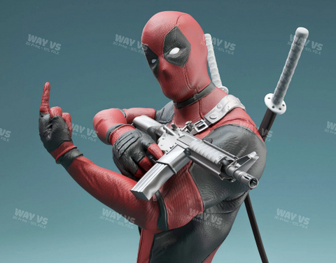 Deadpool Statue 3D Prints STL File