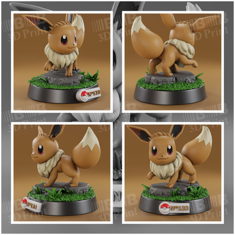 Poke 2022 05 May Eevee Growlithe Ball 3D Prints STL File