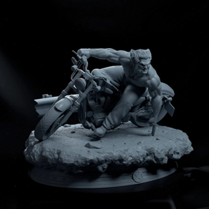 Wolverine Logan on Bike 3D Print - STL file