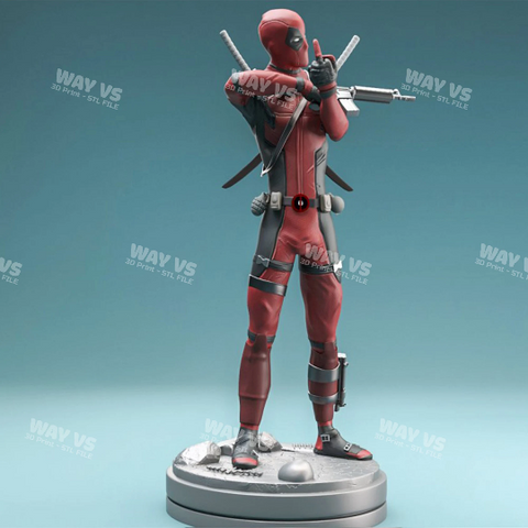 Deadpool Statue 3D Prints STL File