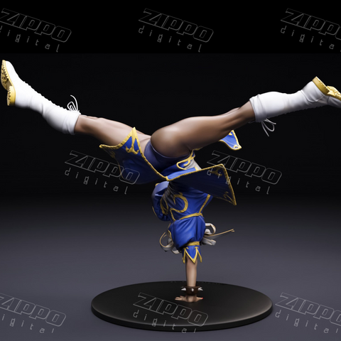 Chun-Li Spinning Bird Kick Fan Art 3D Print - STL file