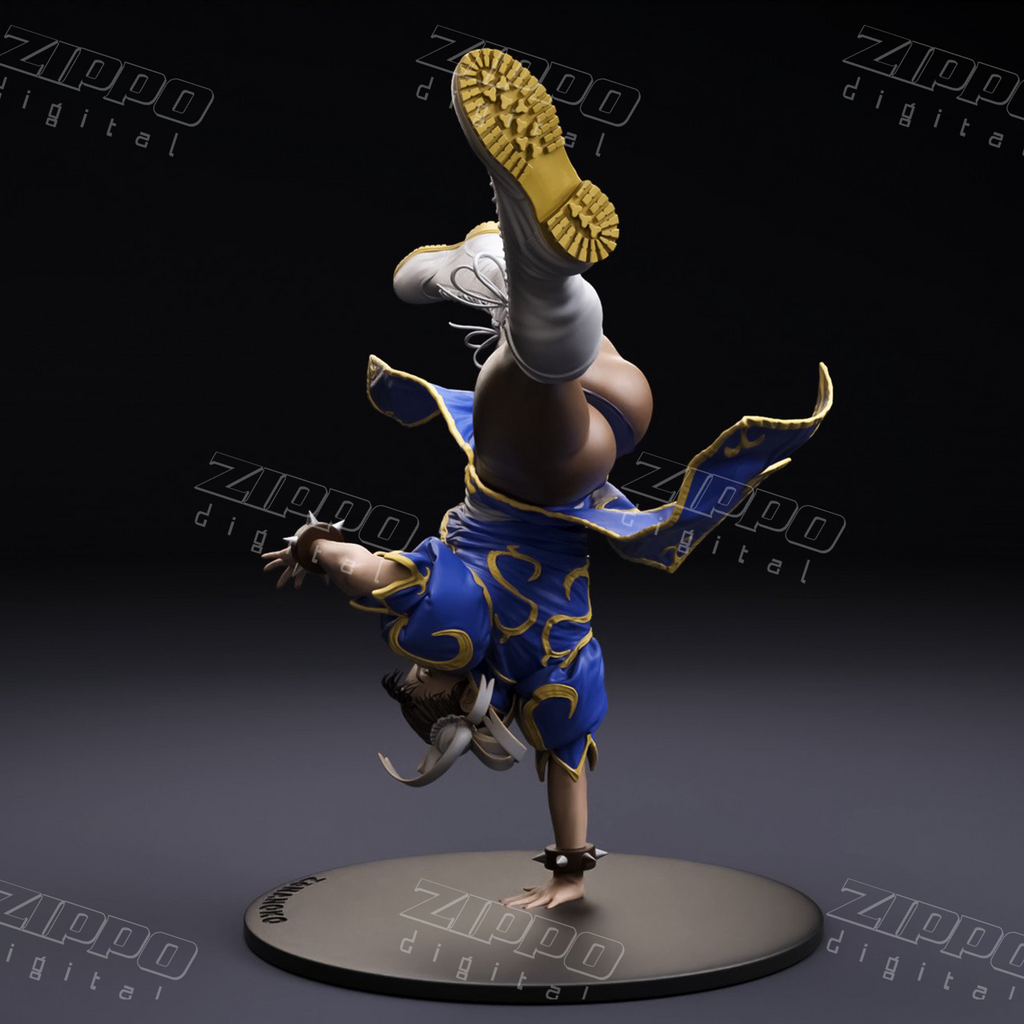 Chun Li Spinning Bird Kick Fan Art 3d Print Stl File Stlmasterpieces