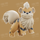 Poke 2022 05 May Eevee Growlithe Ball 3D Prints STL File