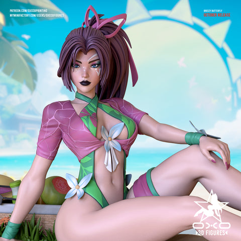 OXO3D Figures - Breezy Butterfly 3D Print - STL file - 3D Print STL File for Resin Printer