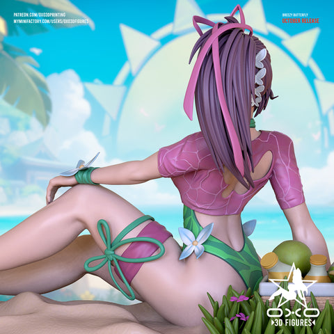 OXO3D Figures - Breezy Butterfly 3D Print - STL file - 3D Print STL File for Resin Printer