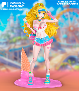 Inari Figure Princess Peach Pink Ice Cream Mario Bros