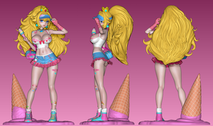 Inari Figure Princess Peach Pink Ice Cream Mario Bros