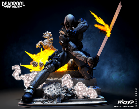 WICKED - Deadpool Statue 250mm