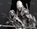 Wicked  Predator and Naru  Statue and Bust 3D Prints STL File