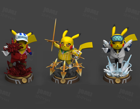 Pikachu as One Piece Admirals 3D Prints STL File