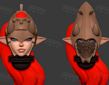 Space Elf Heads Helmets 3D Print - STL file