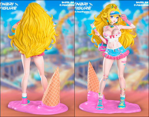 Inari Figure Princess Peach Pink Ice Cream Mario Bros