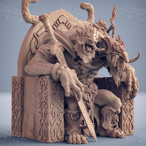 Trollking Drungvandel on his Throne 3D Print - STL file